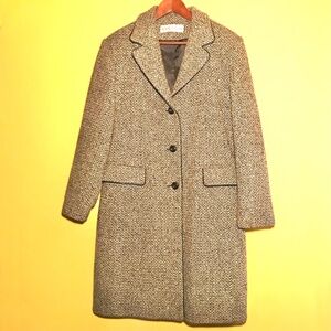 Vintage Mackintosh Wool Tweed Coat EcoChic Overcoat Gray Black Women’s  Size 12
